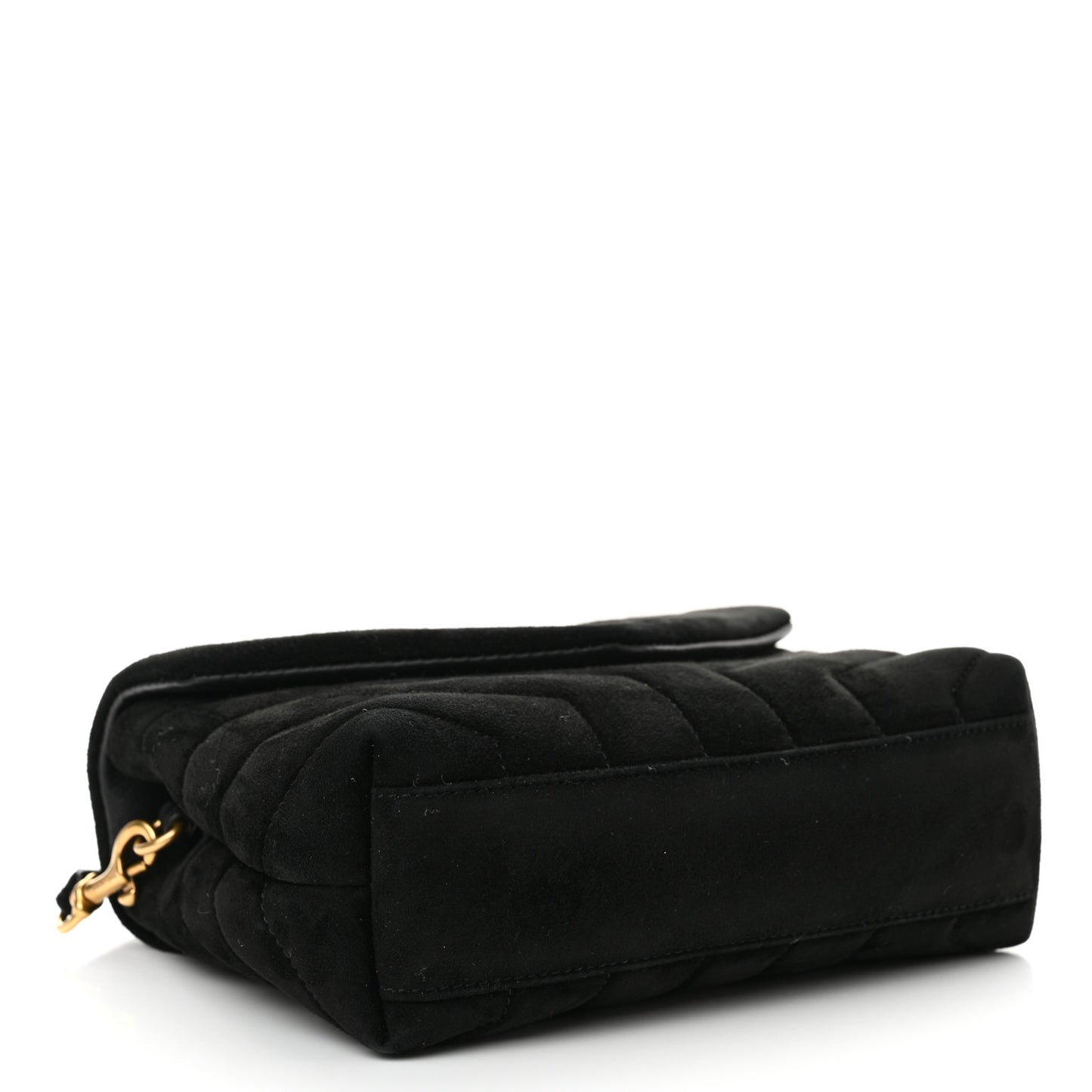 Suede Y Quilted Monogram Toy Loulou Crossbody Bag Black