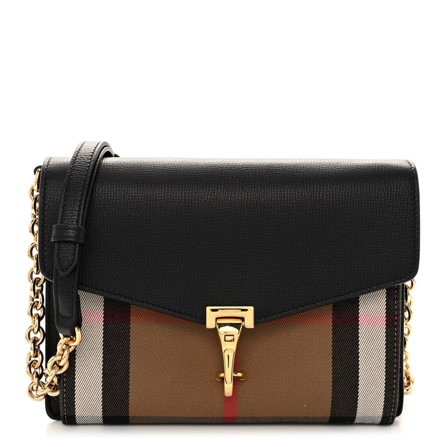 Derby Calfskin House Check Small Macken Crossbody Bag Black