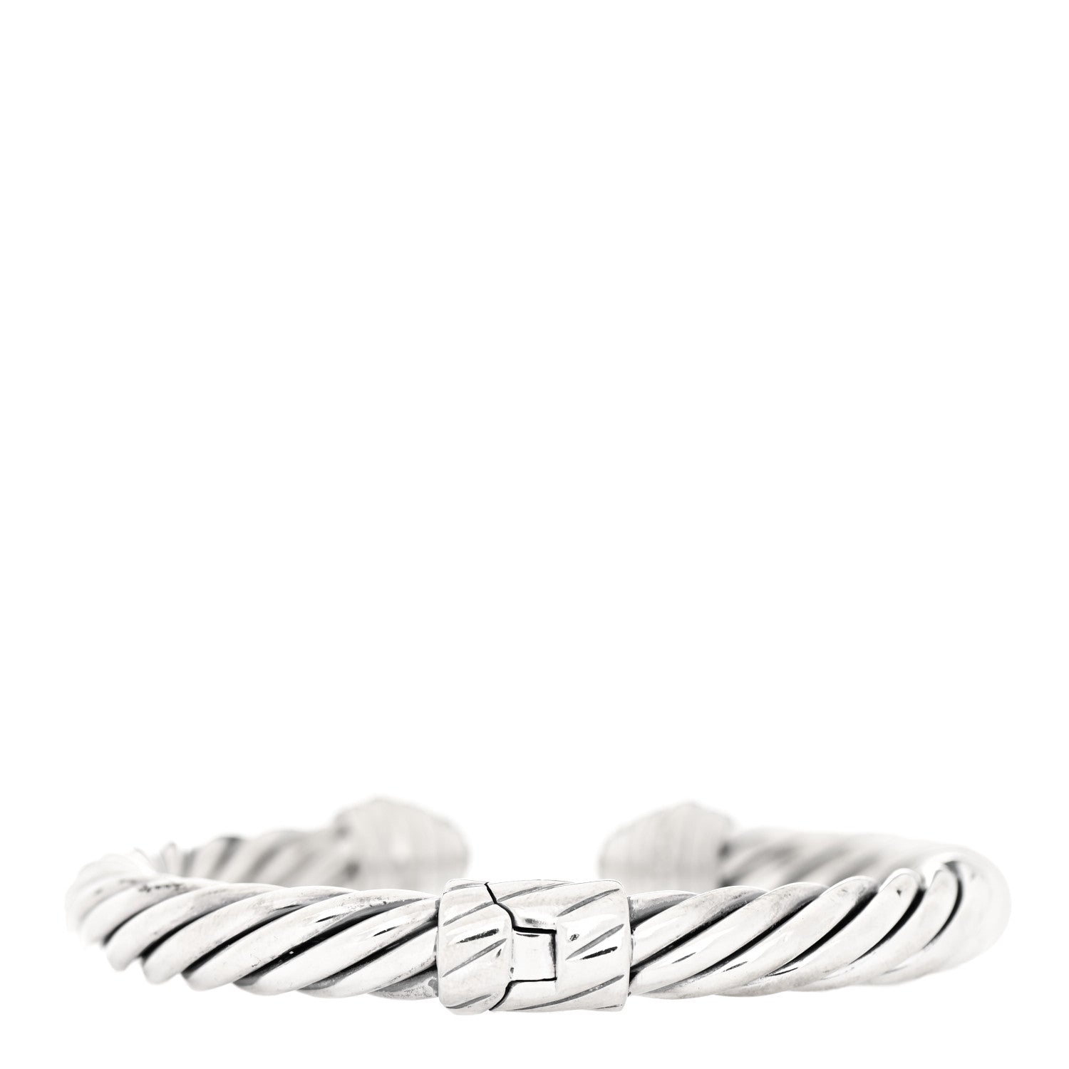 David Yurman Sterling Silver Diamond 8.5mm Cable Classics Bracelet 2 of 3