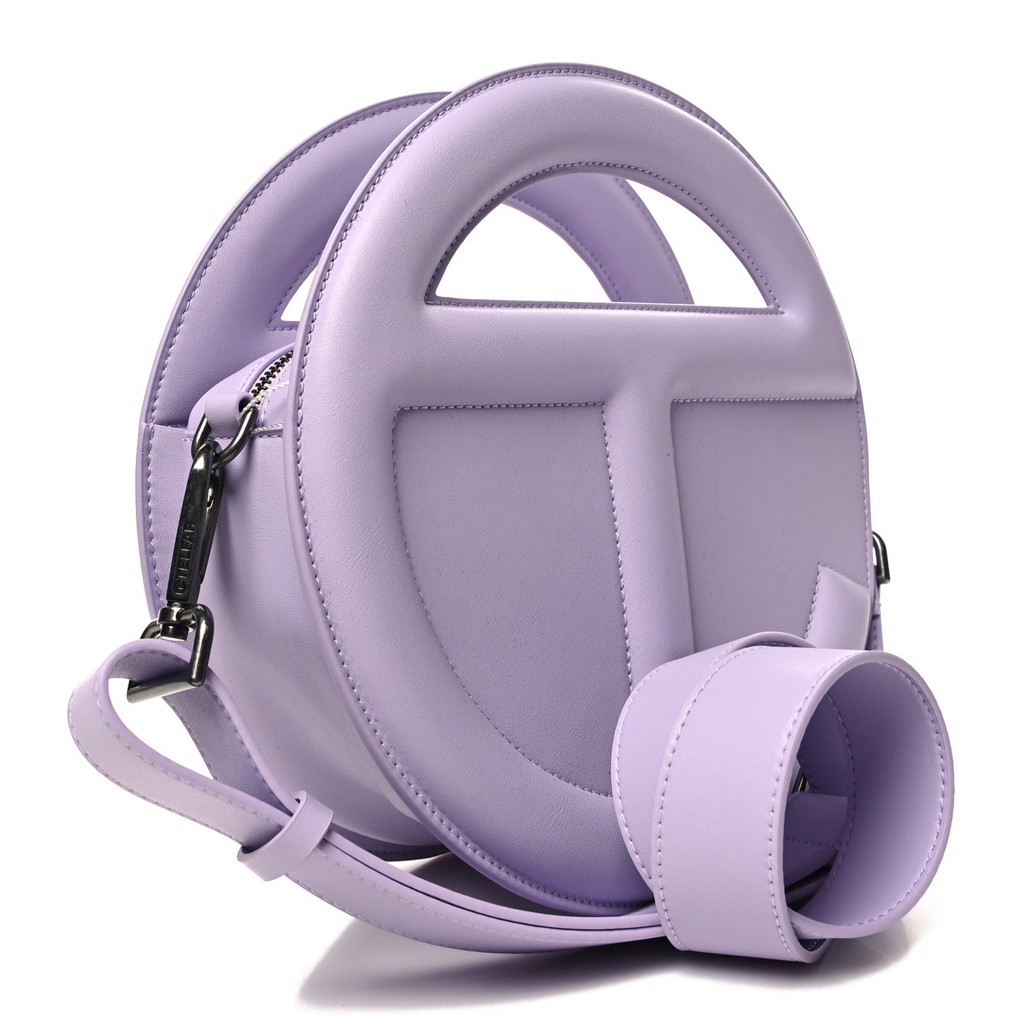 Vegan Leather Round Circle Bag Lavender