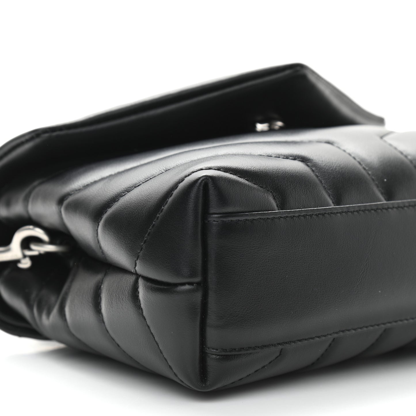 Calfskin Y Quilted Monogram Toy Loulou Crossbody Bag Black
