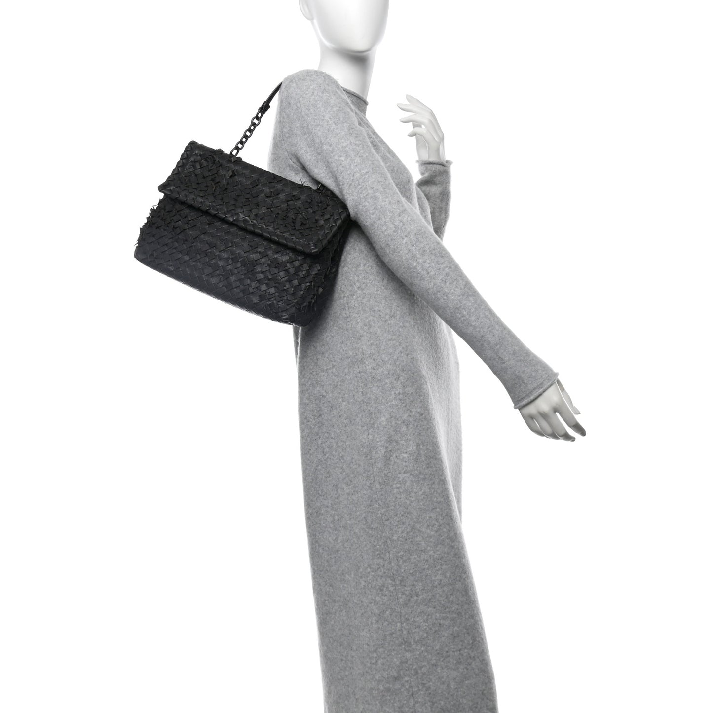 Nappa Intrecciato Fringe Flap Grey