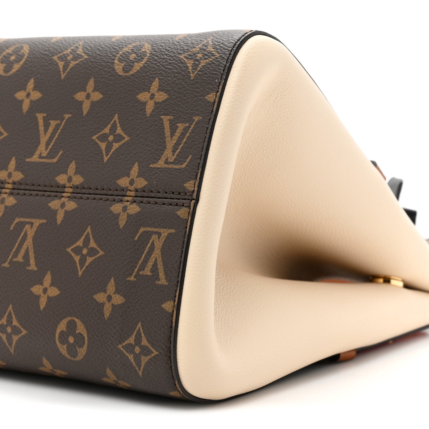 Calfskin Monogram Fold Tote PM Cerise Cream Black