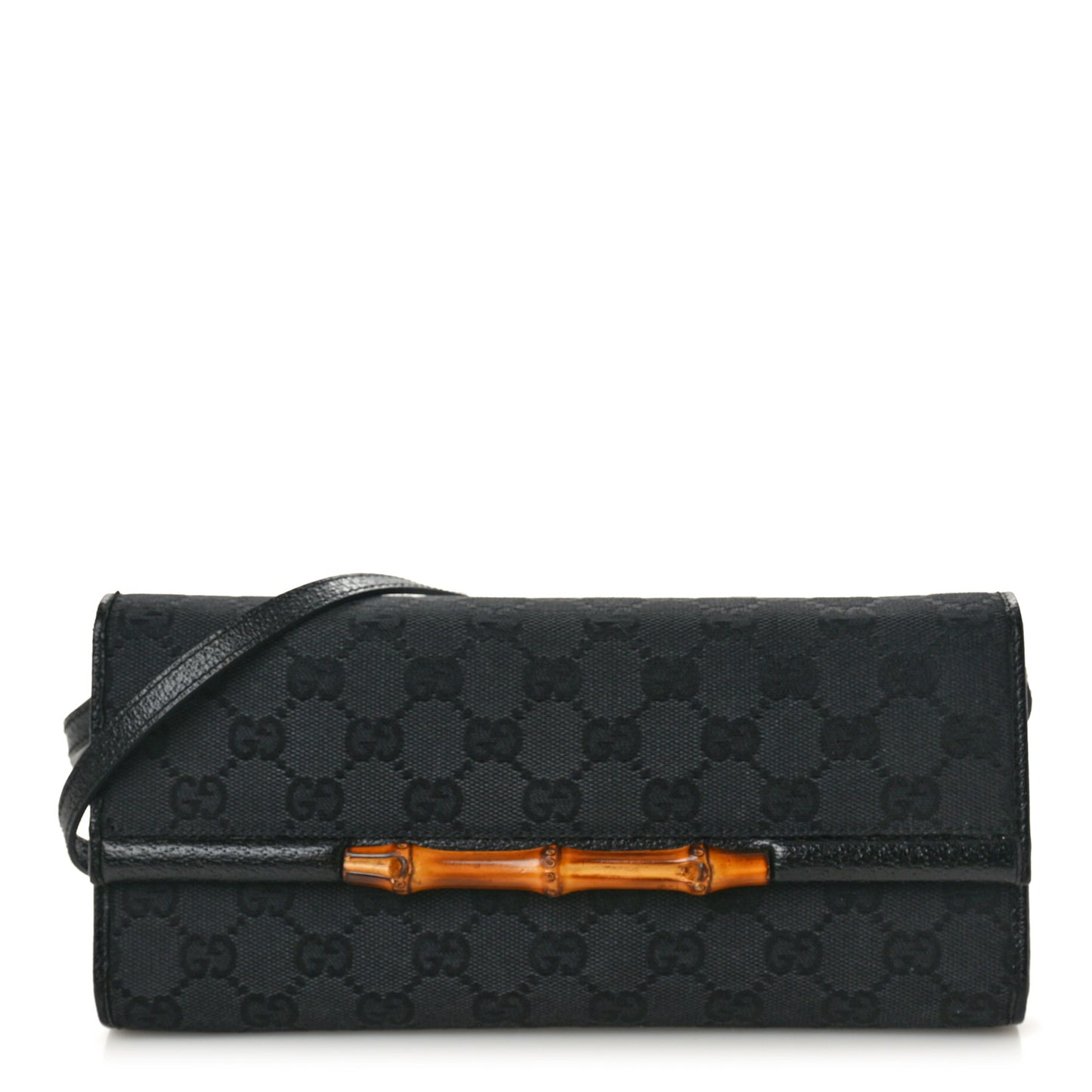 Monogram Bamboo Bar Clutch Black