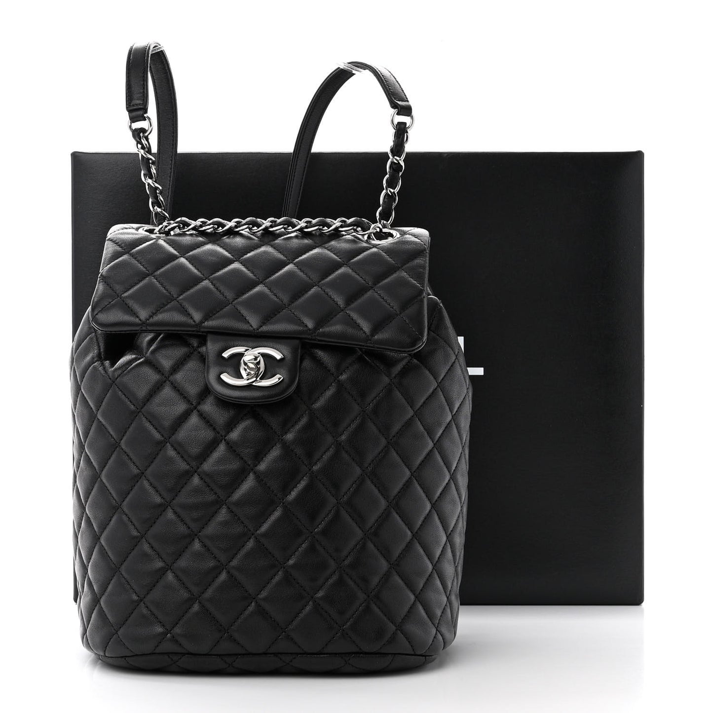 Lambskin Quilted Small Urban Spirit Backpack Black