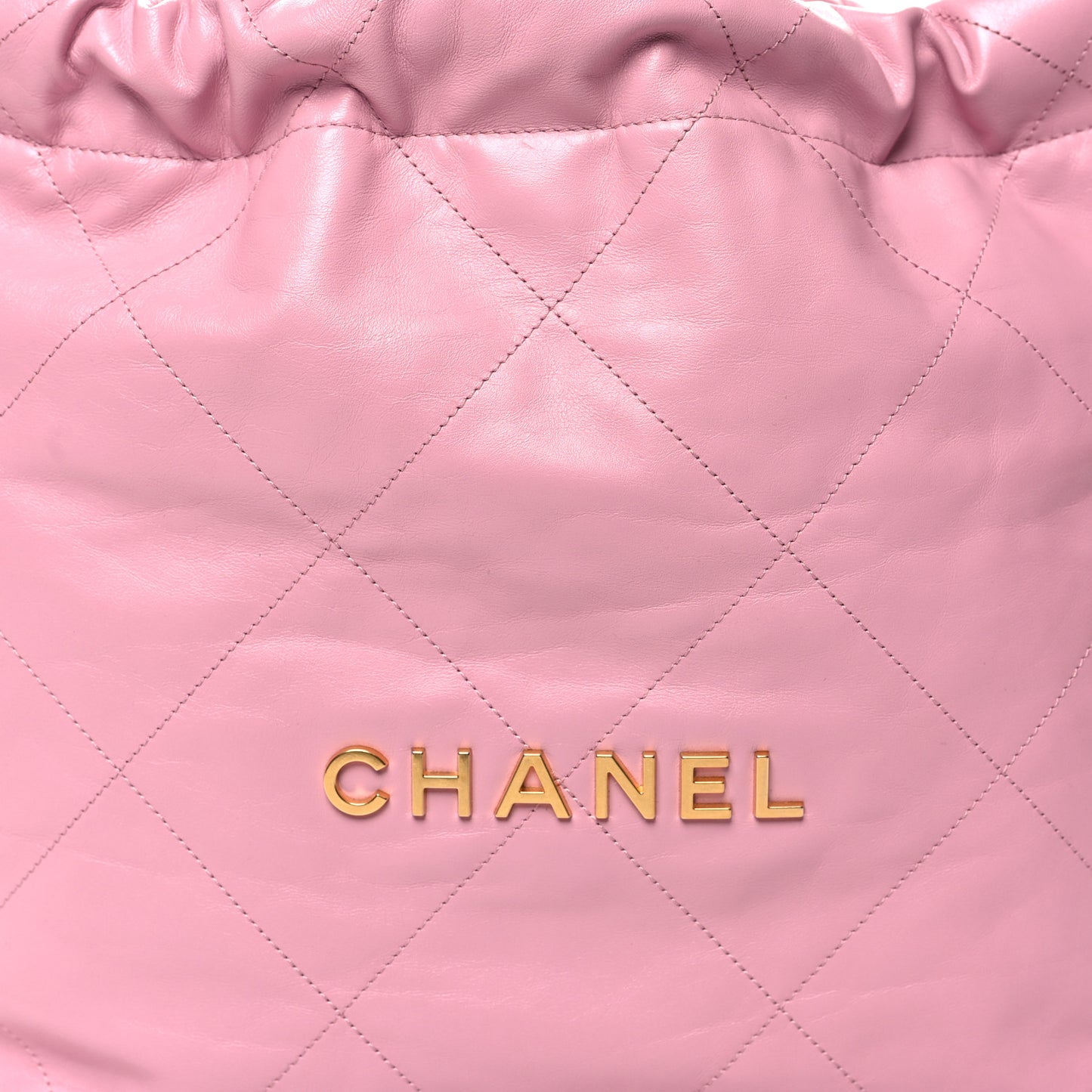 Shiny Calfskin Quilted Chanel 22 Pink
