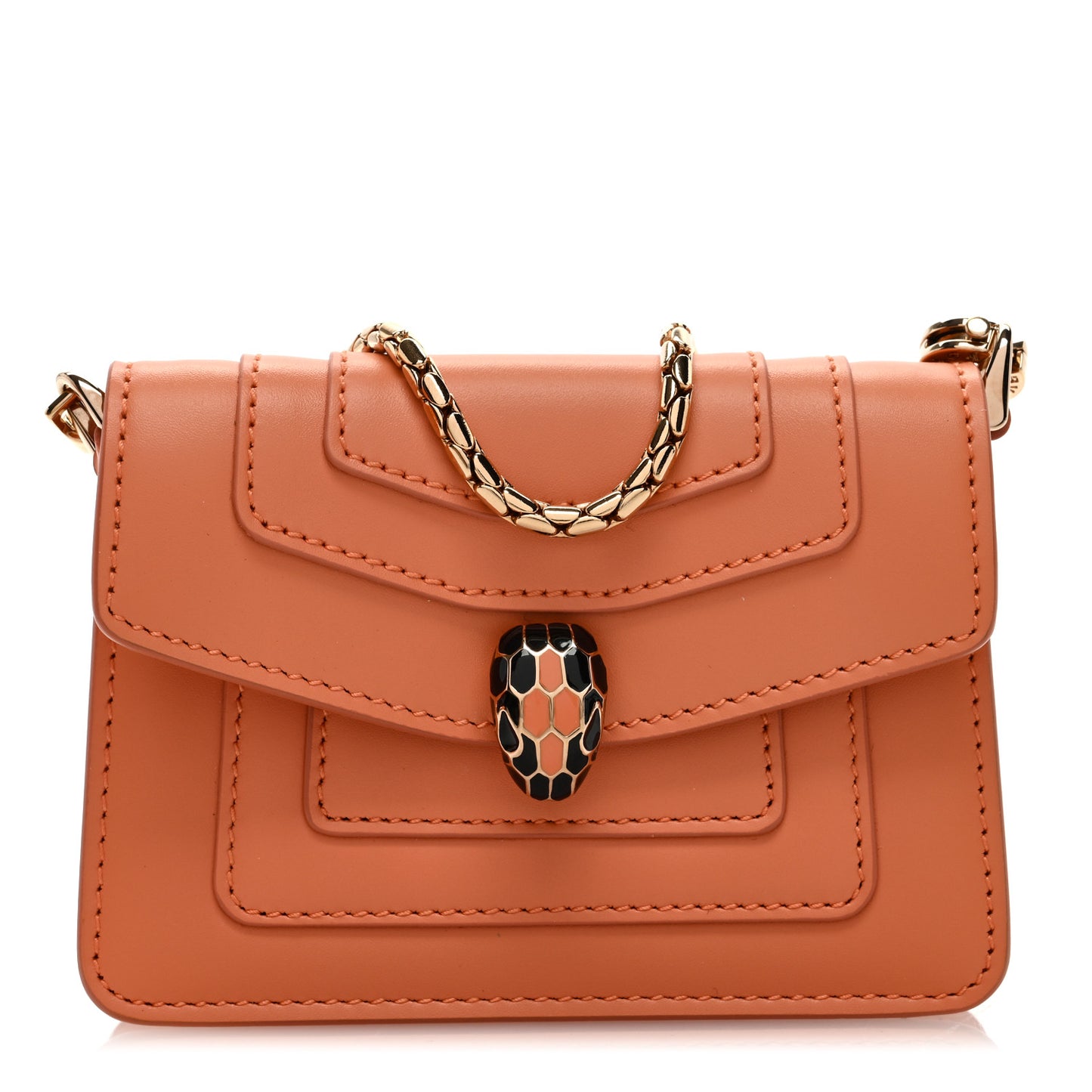 Calfskin Serpenti Forever Miniature Bag Charm Coral
