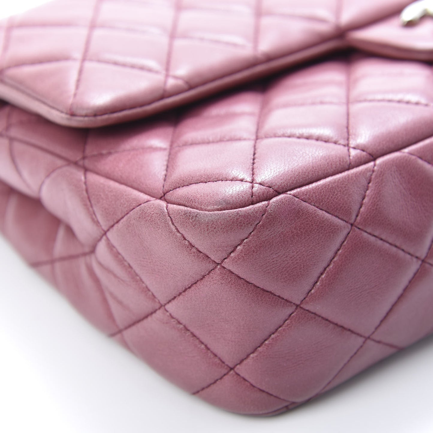 Lambskin Quilted Medium Double Flap Pink