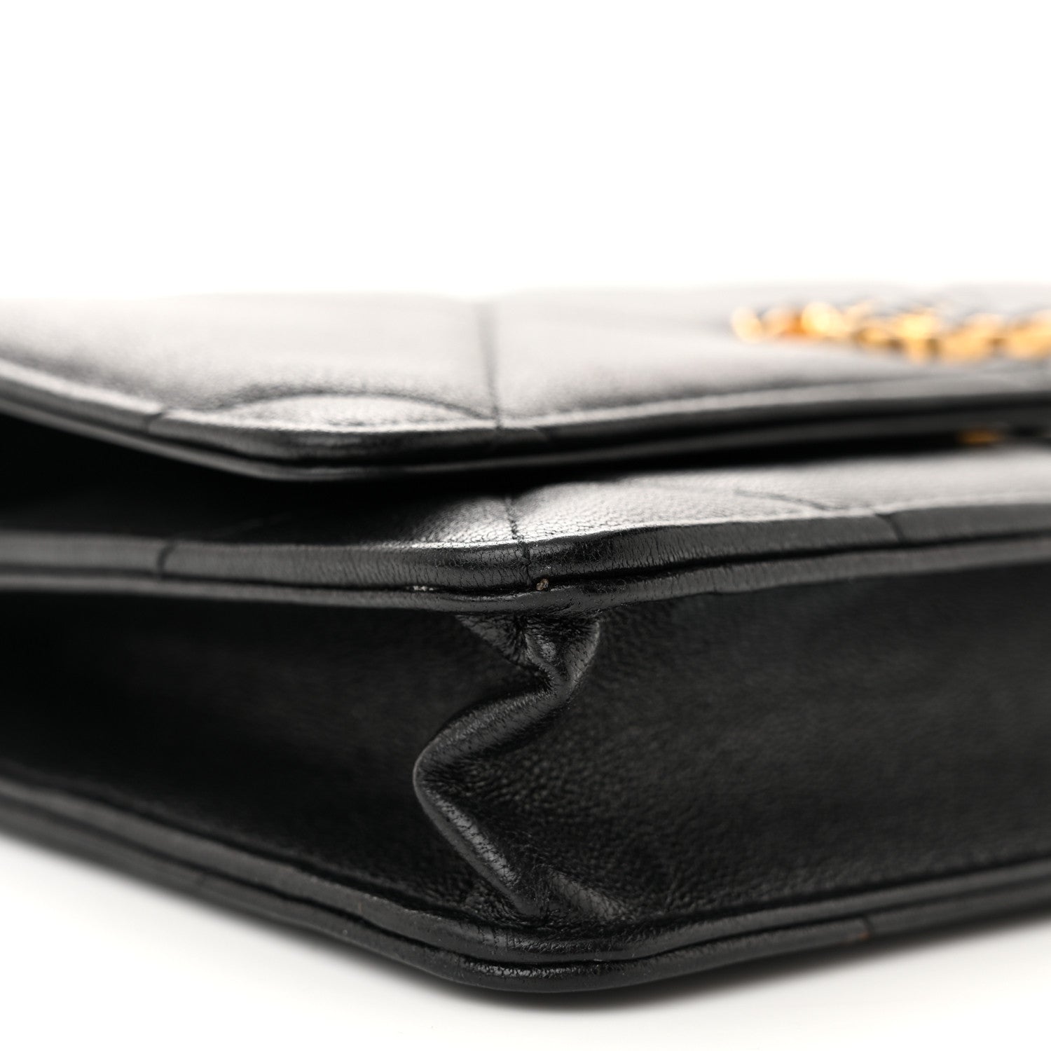 Chanel Goatskin Quilted Chanel 19 Wallet On Chain WOC Black 10 of 12