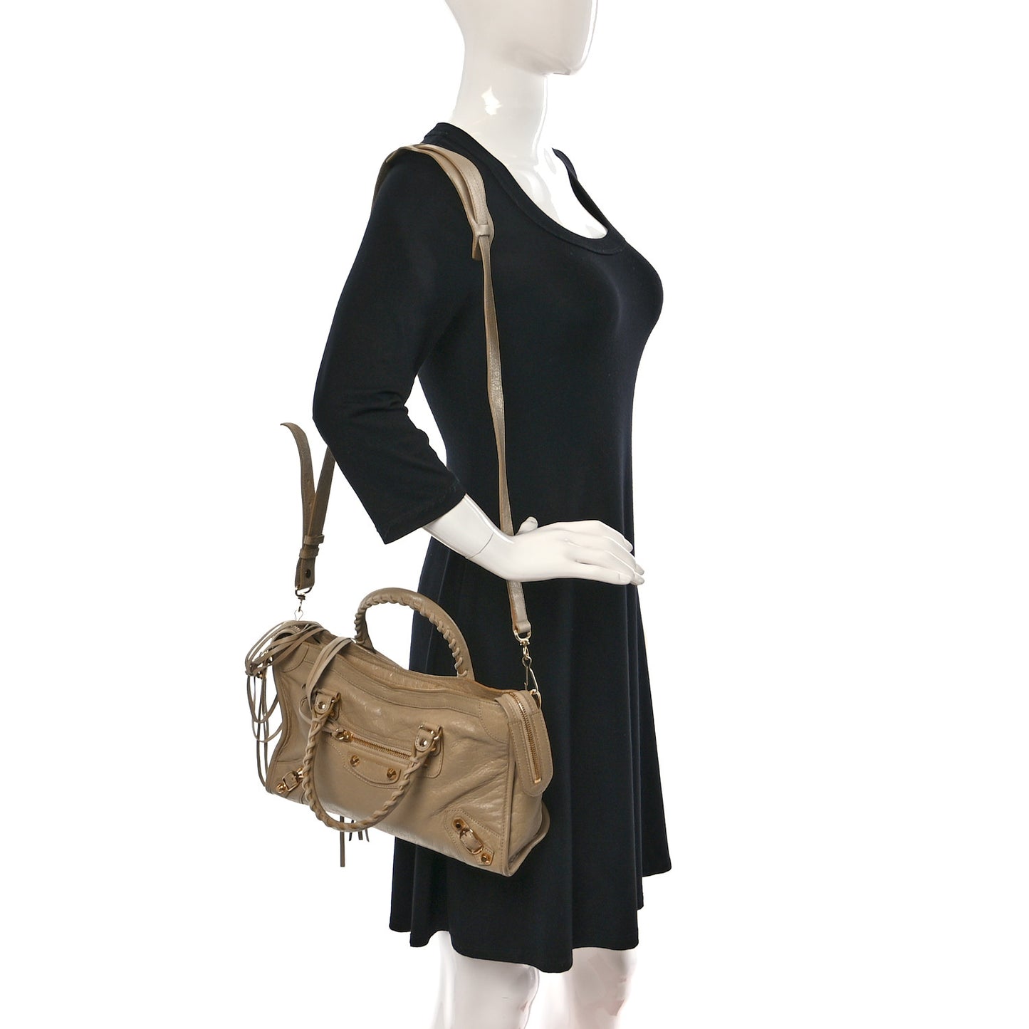 Agneau Classic Gold Hardware S City Beige Sable