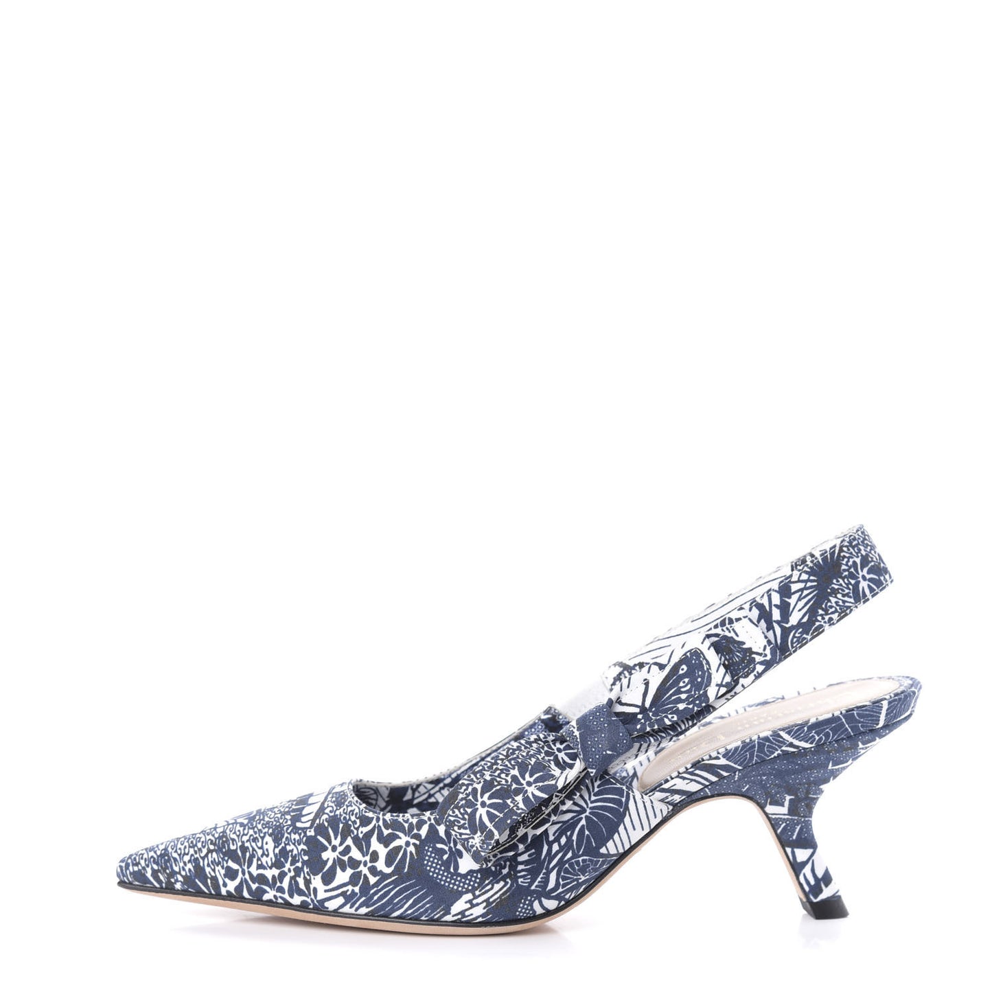 Toile De Jouy Tropicalia Sweet D Slingback Pumps 37 Indigo White