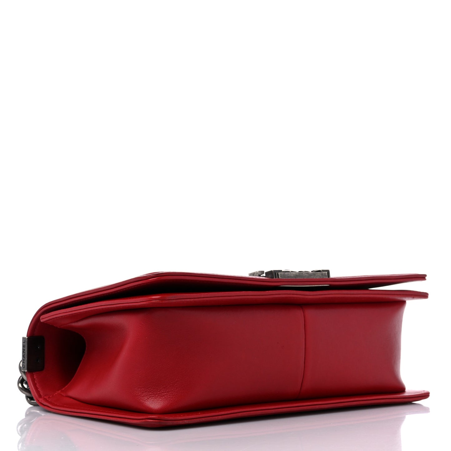 Calfskin Quilted Medium Boy Flap Red