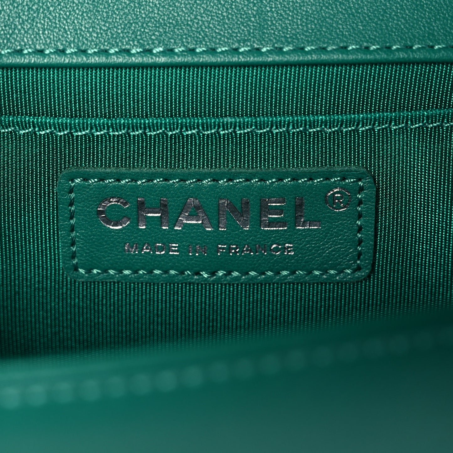 Lambskin Quilted Medium Boy Flap Green