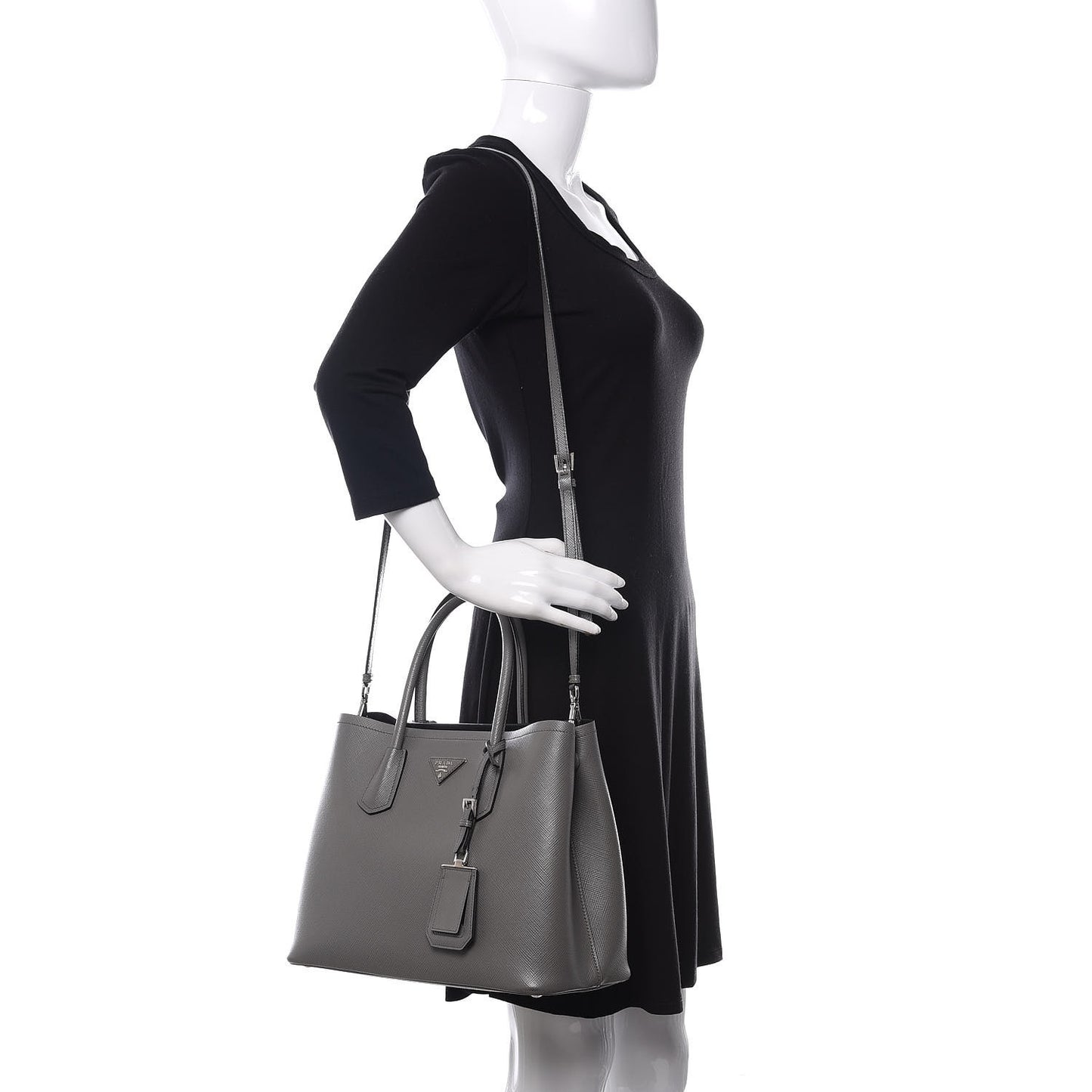 Saffiano Cuir Medium Double Bag Marmo