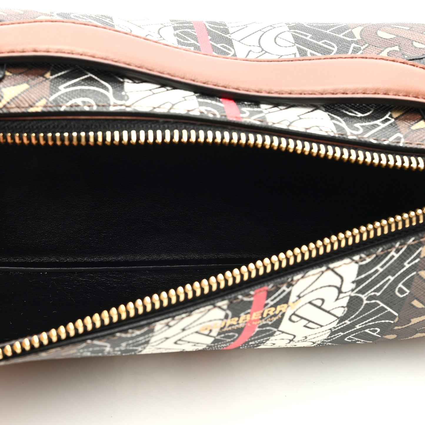 E-Canvas Monogram Stripe The Barrel Bag Bridle Brown