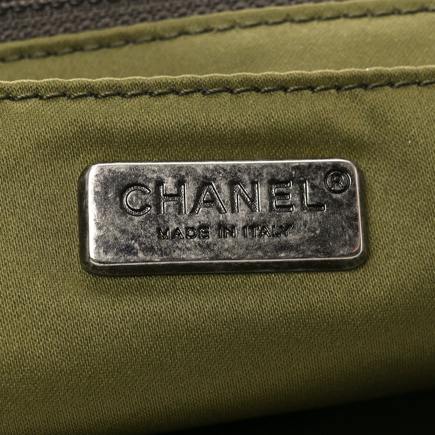 Sequin Coco Cuba Medium Single Flap Khaki