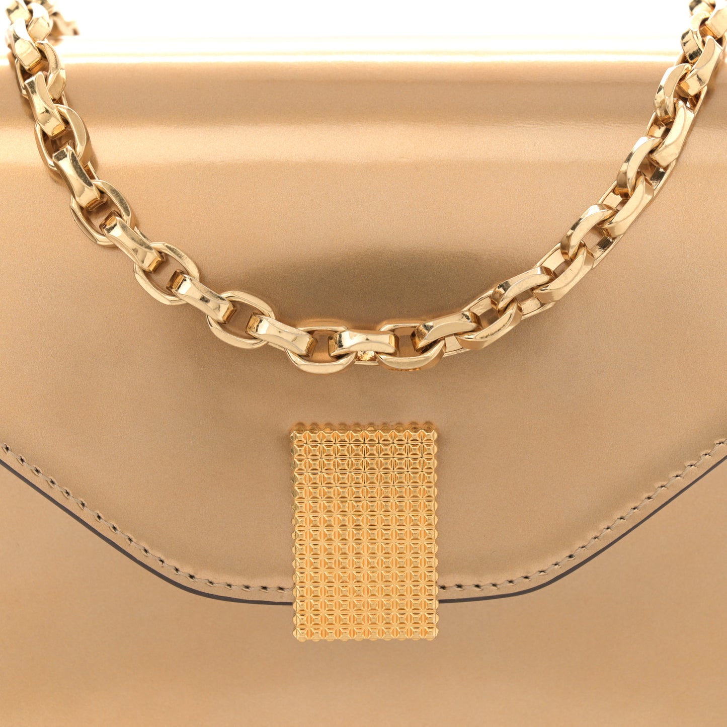 Metallic Calfskin Concerto Bag Gold