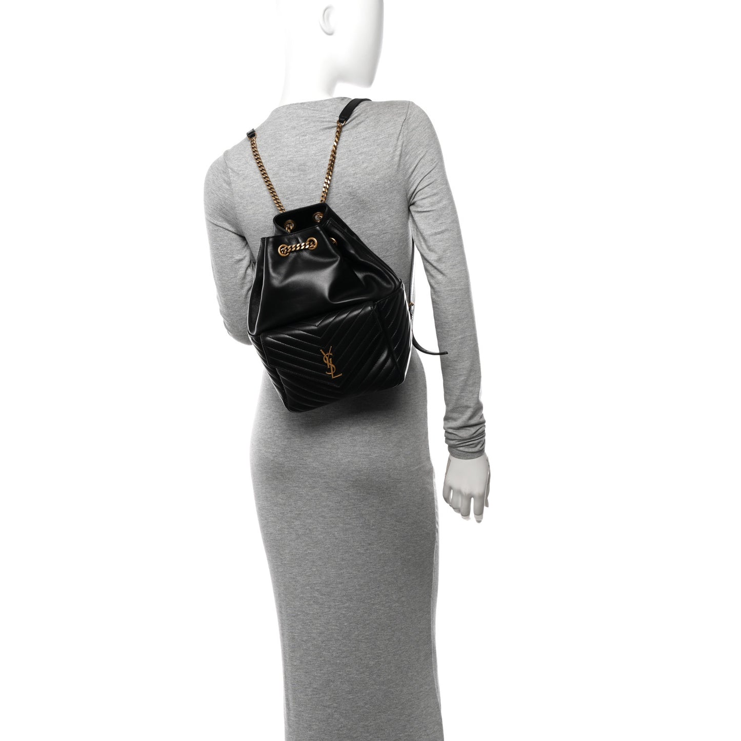 Lambskin Matelasse Monogram Joe Backpack Black