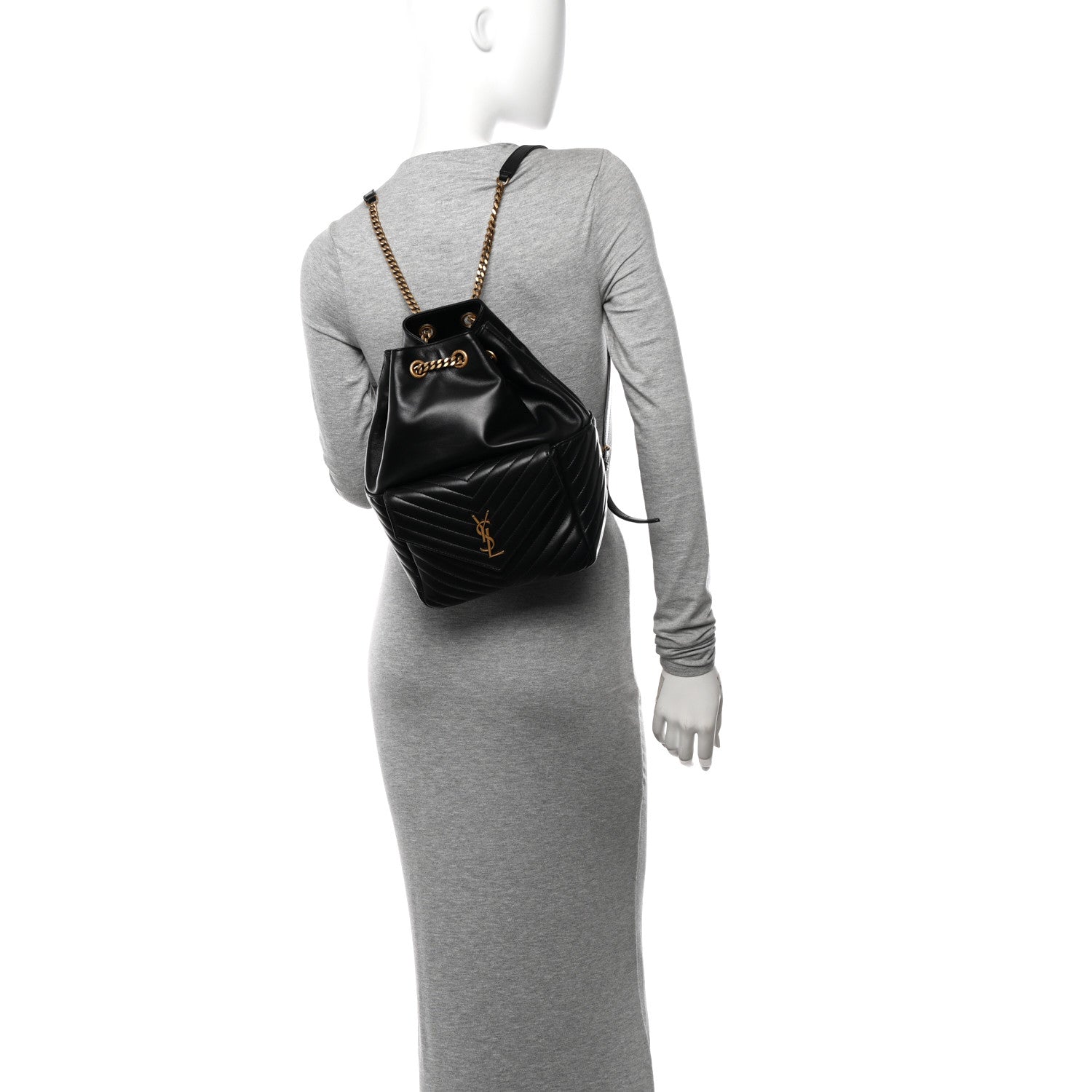 Saint Laurent Lambskin Matelasse Monogram Joe Backpack Black 2 of 11