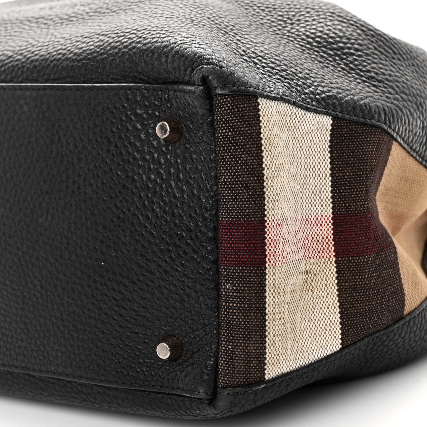 Grainy Calfskin House Check Medium Maidstone Black
