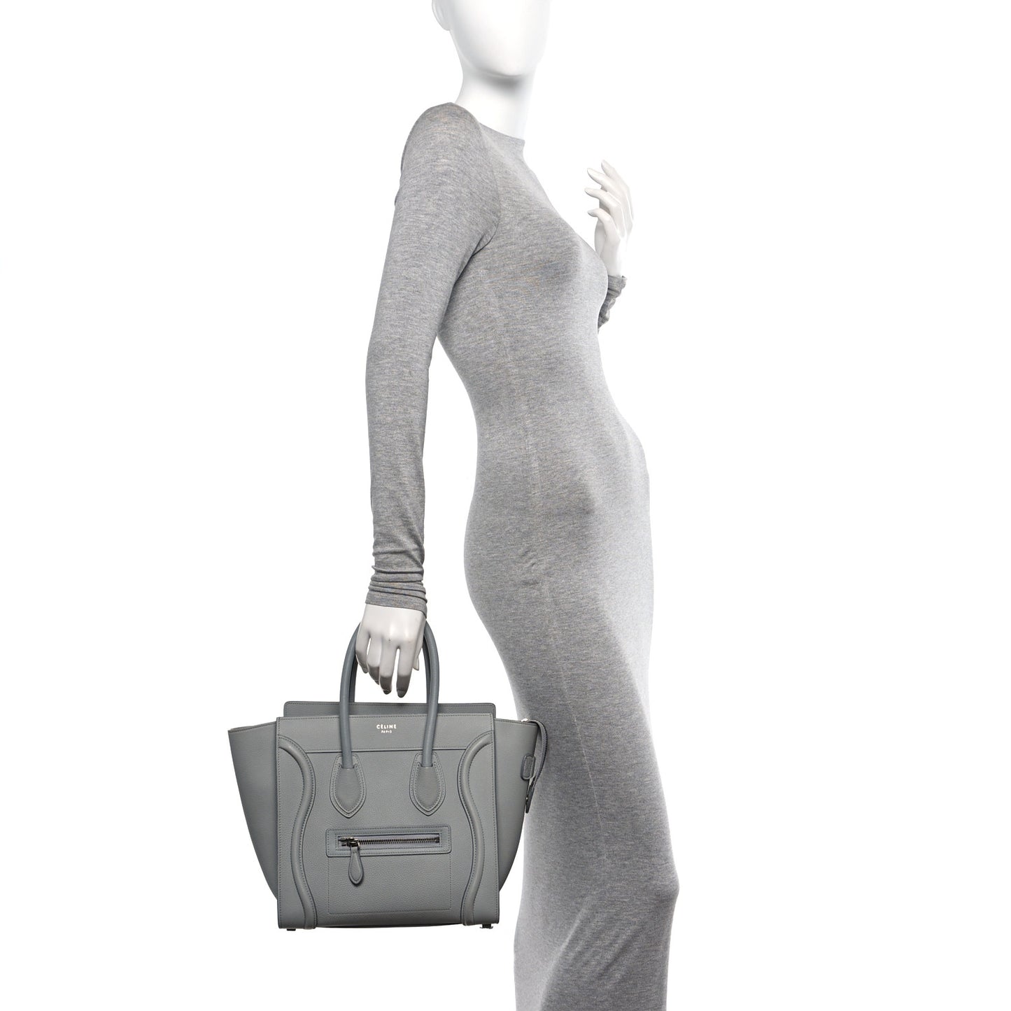 Baby Drummed Calfskin Micro Luggage Sky
