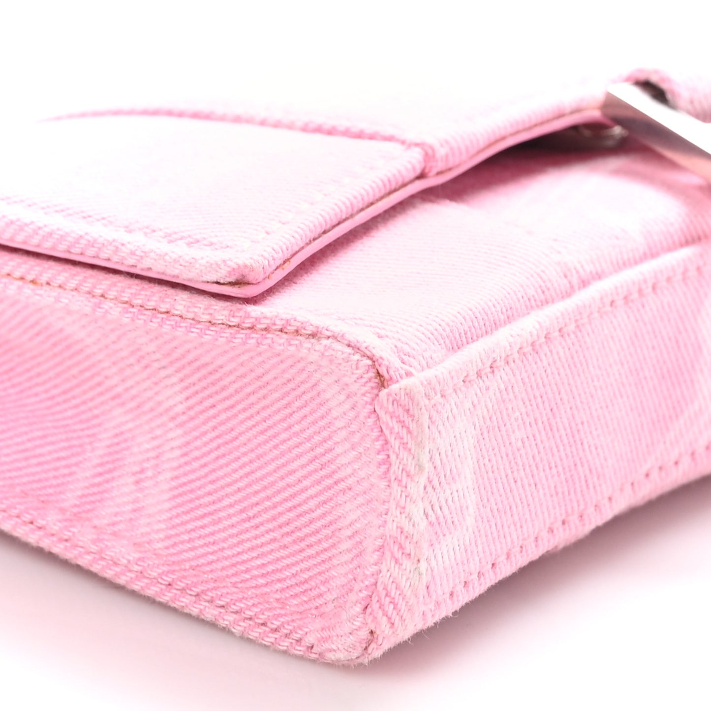 Washed Denim BB Monogram XS Hourglass Wallet On Chain Pink