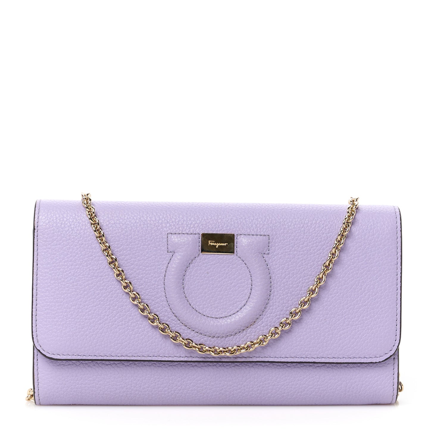 Grained Calfskin City Wallet On Chain Spring Crocus