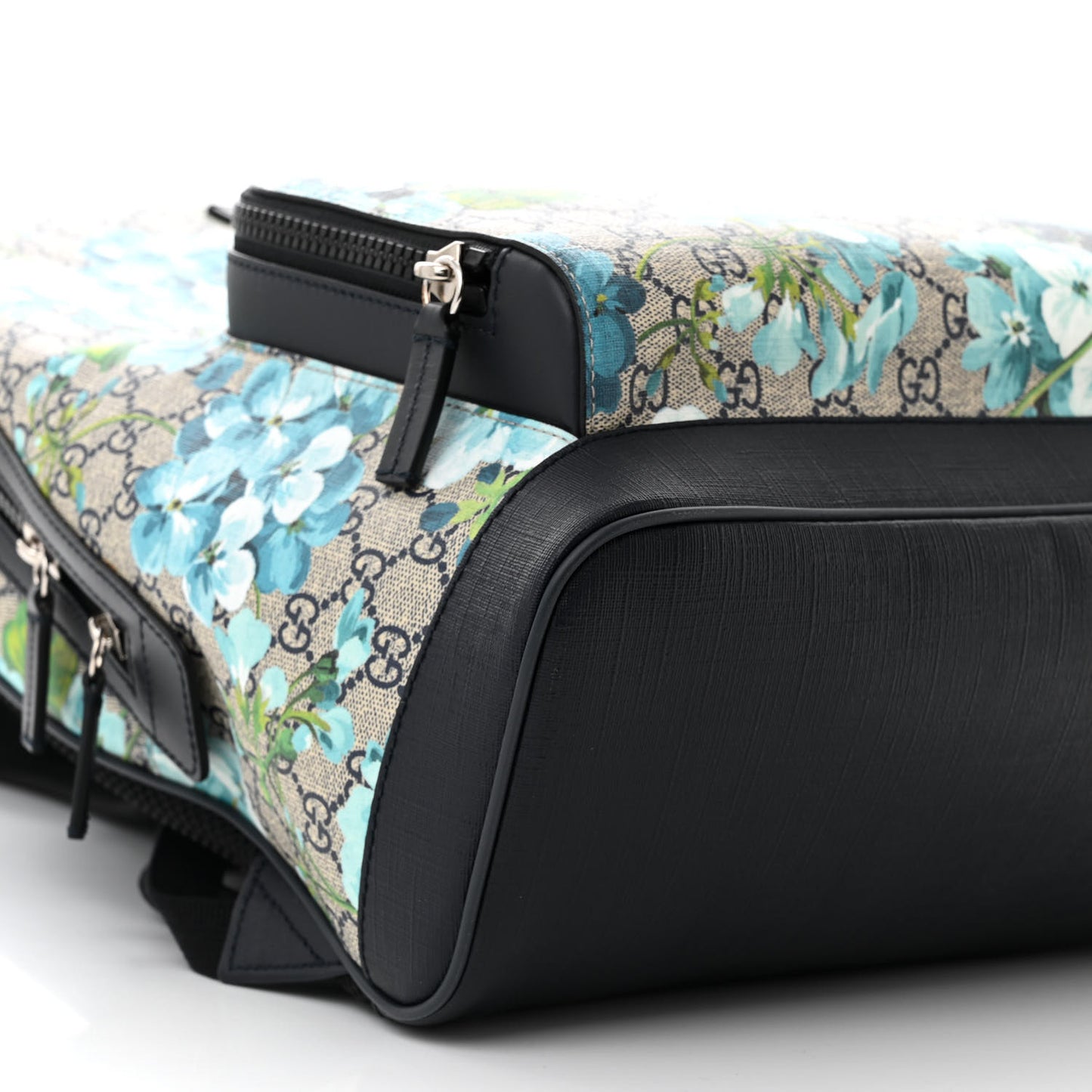 GG Supreme Monogram Blooms Small Day Backpack Blue