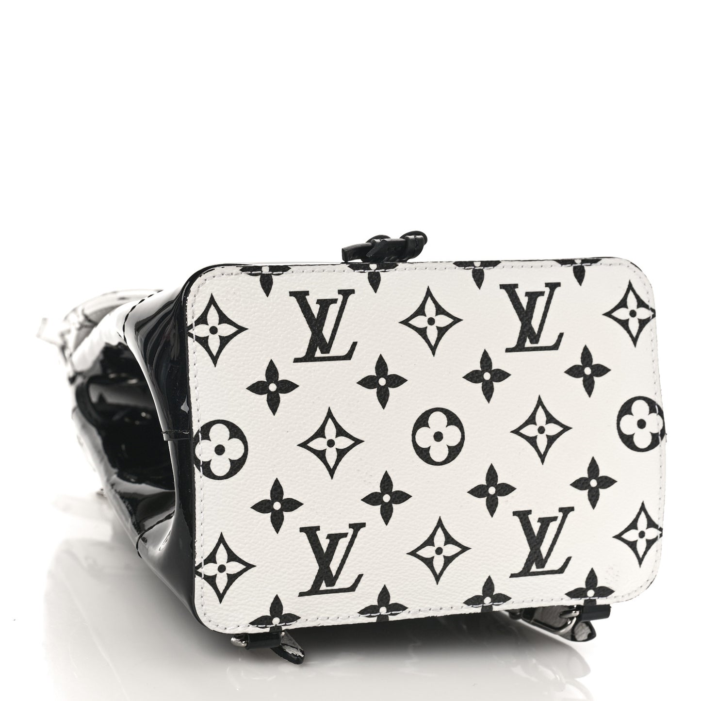 Patent Monogram Hot Springs Backpack Black White