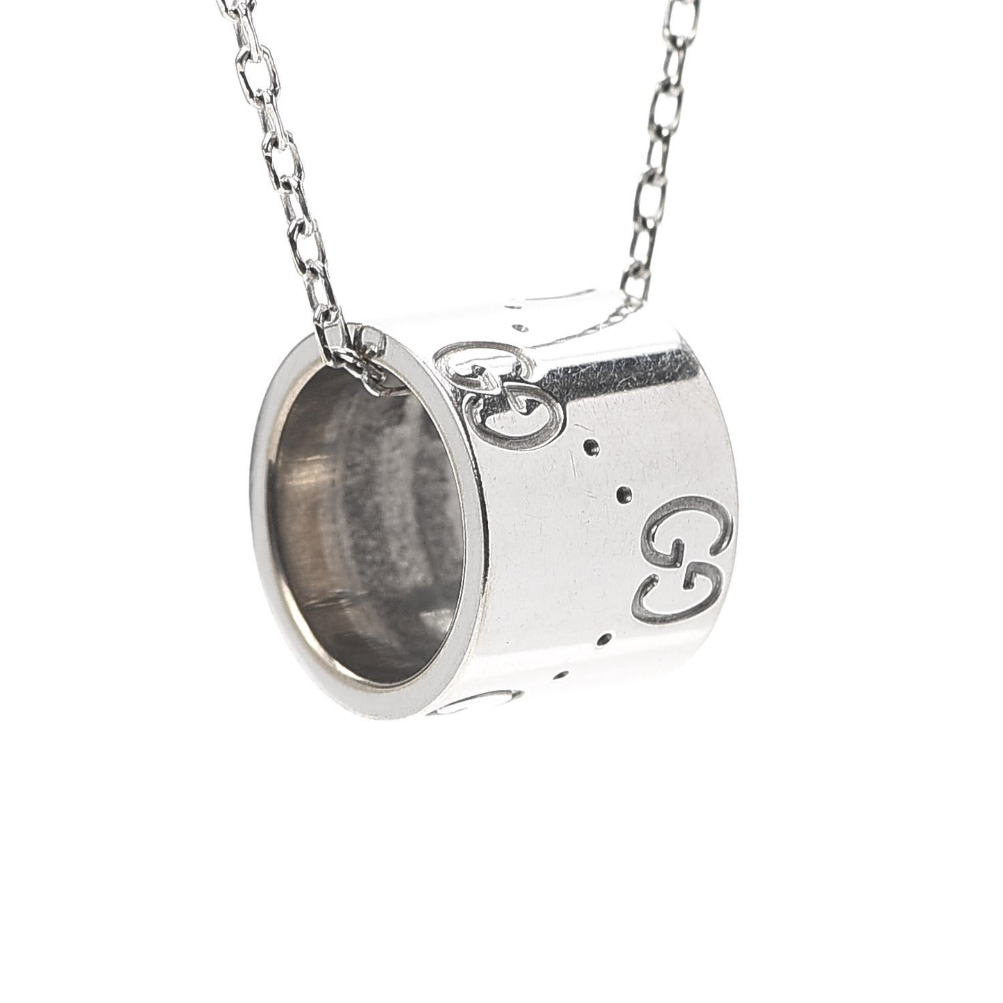 18K White Gold Icon Twirl Pendant Necklace