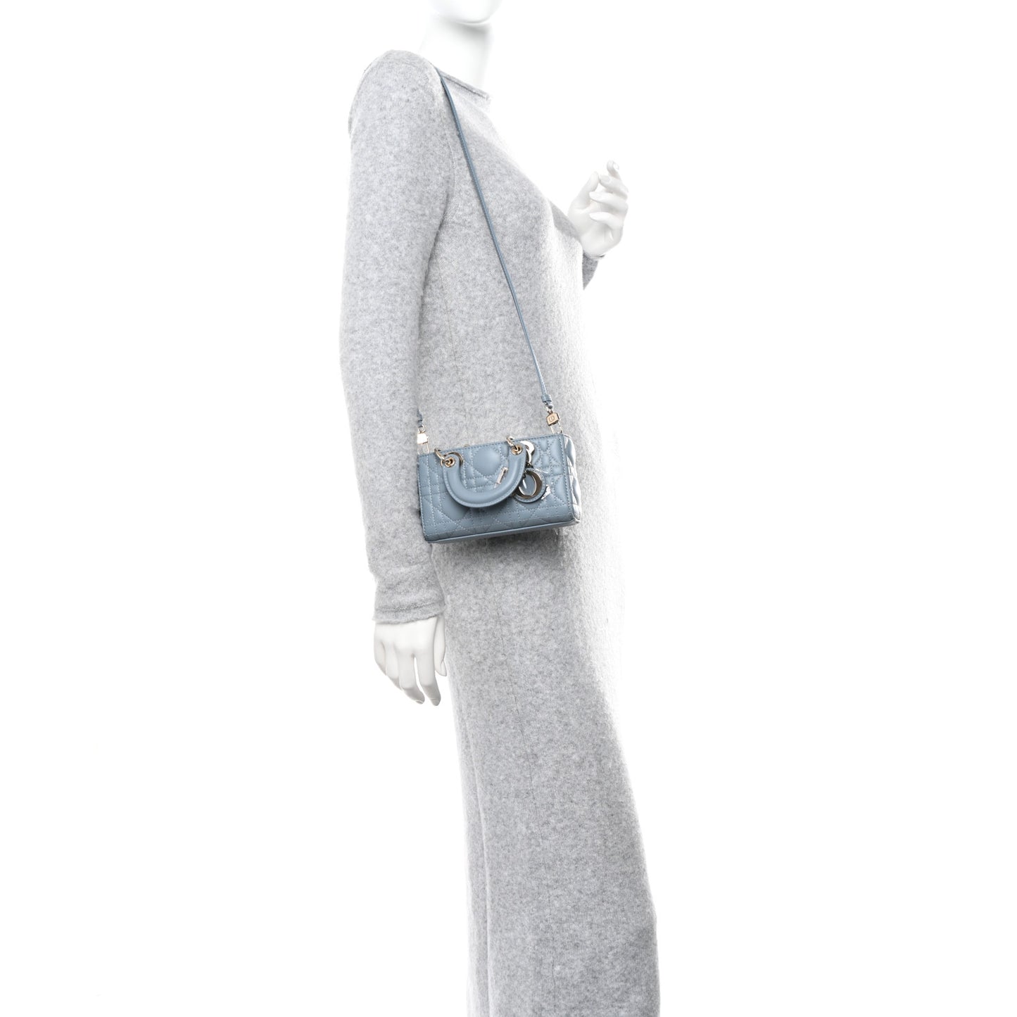 Lambskin Cannage Micro Lady D-Joy Cloud Blue