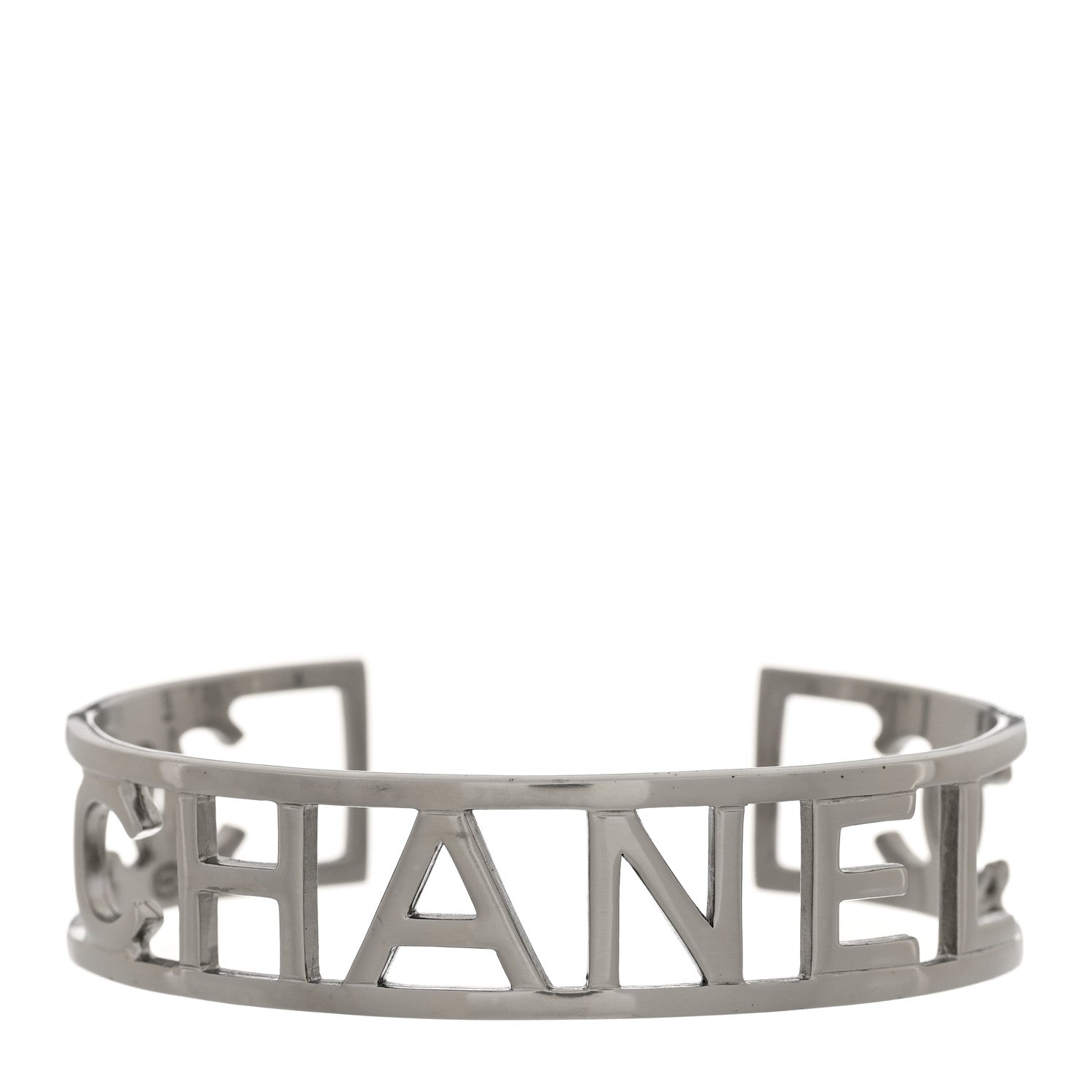 Chanel Ruthenium Logo Cuff Bracelet 1 of 5
