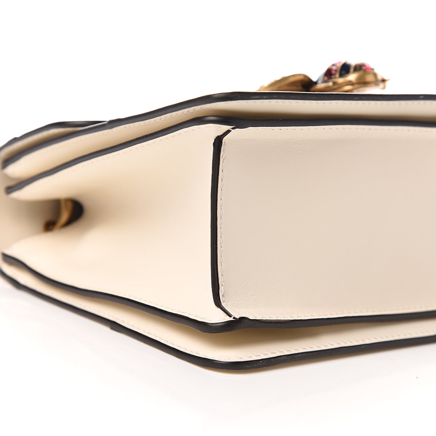Calfskin Sylvie Web Small Queen Margaret Top Handle Bag White