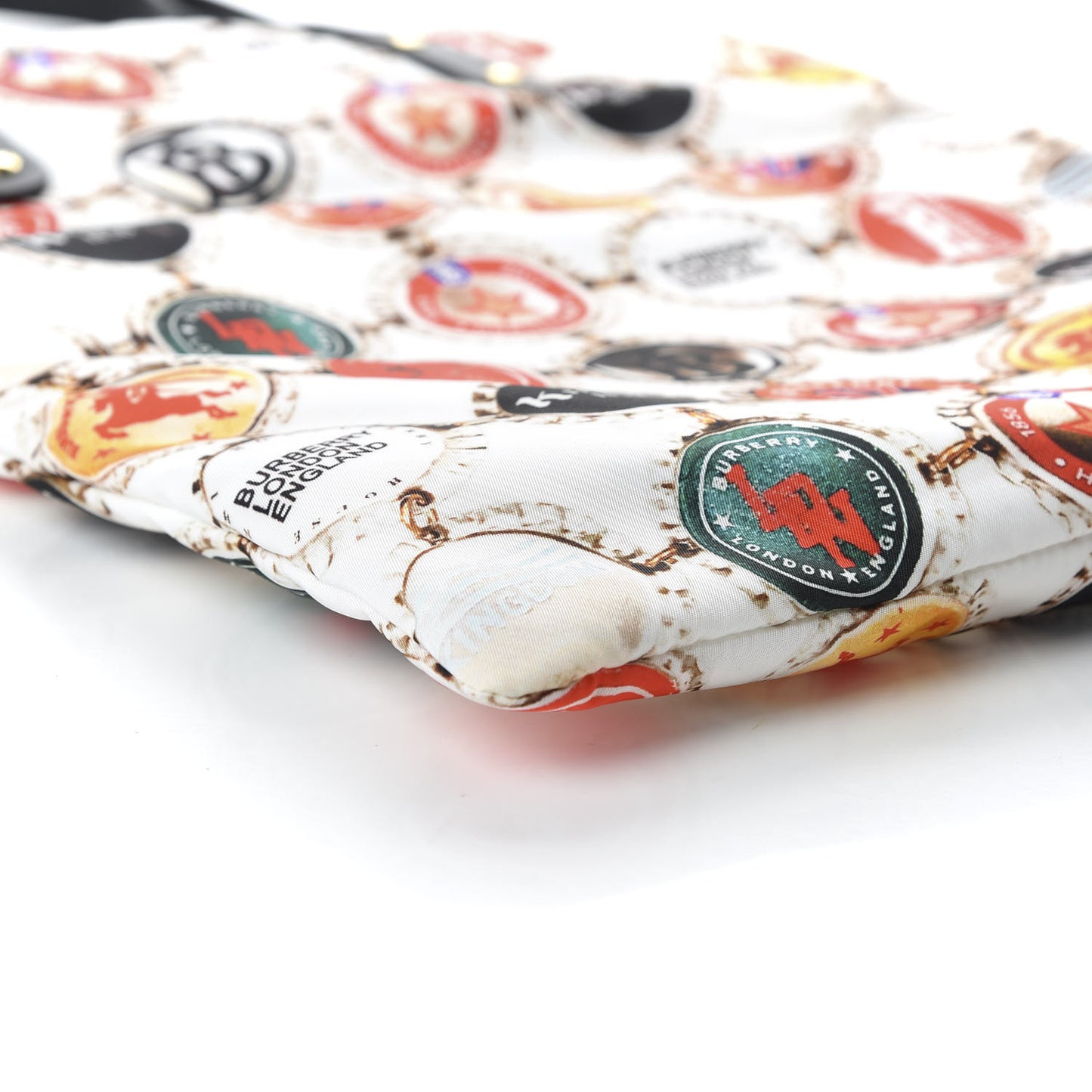 Nylon Bottlecap Print Flat Tote Bag Black