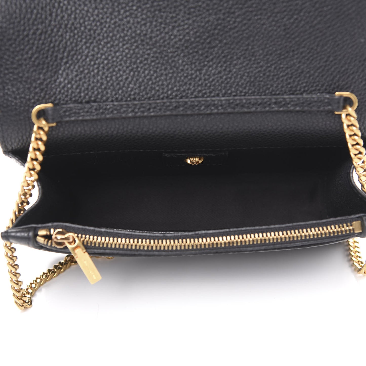 Grained Calfskin Palazzo Chain Evening Bag Black