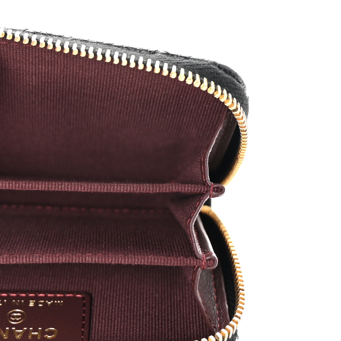 Caviar Quilted Zip Coin Purse Black