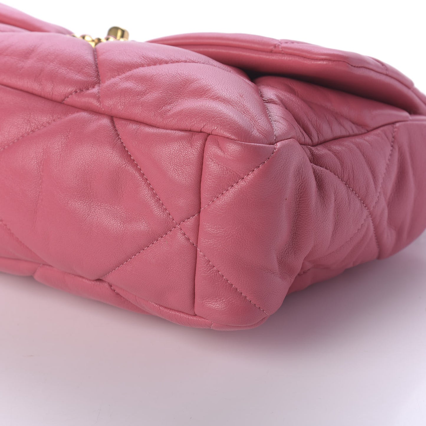 Goatskin Quilted Large 19 Flap Pink