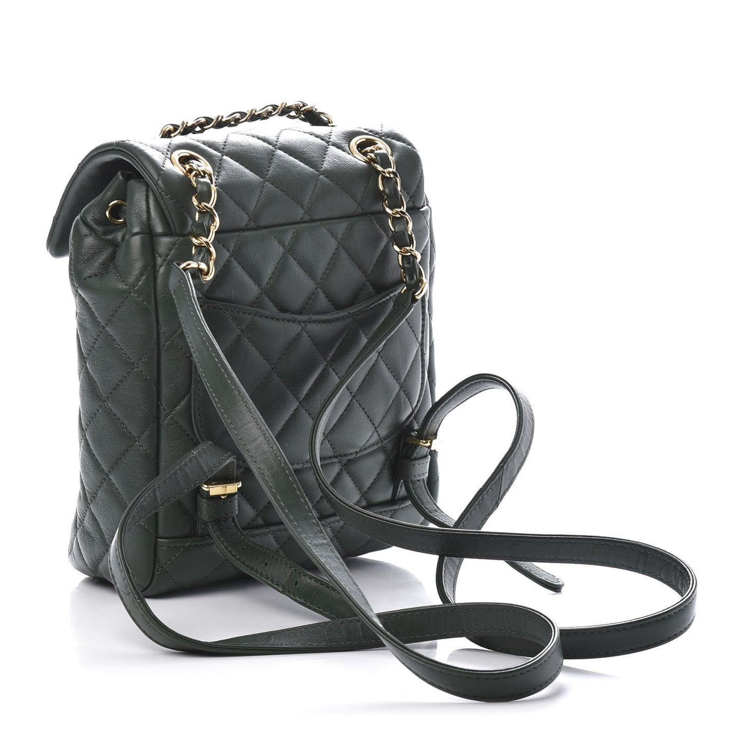 Lambskin Quilted Mini Urban Spirit Backpack Dark Green