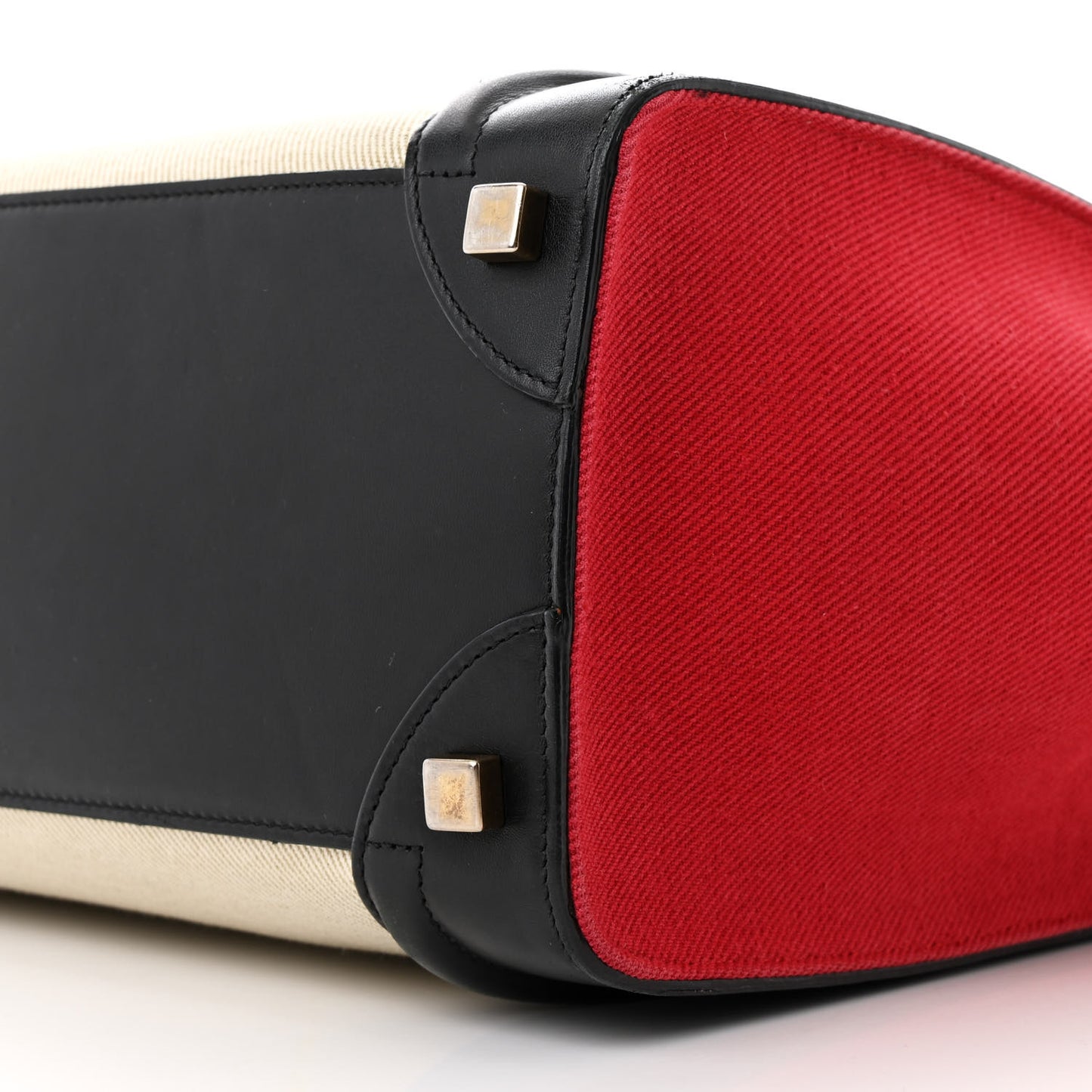 Canvas Smooth Calfskin Micro Tri-Color Luggage Carmin