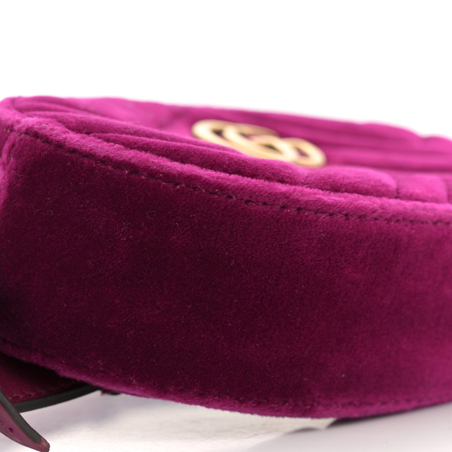 Velvet Matelasse GG Marmont Belt Bag 85 34 Fuchsia Violet Cyclamen