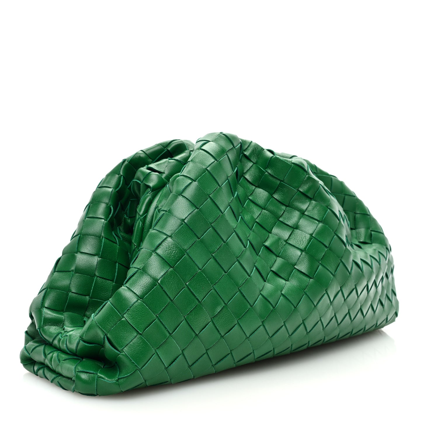 Nappa Maxi Intrecciato The Pouch Oversized Clutch Racing Green