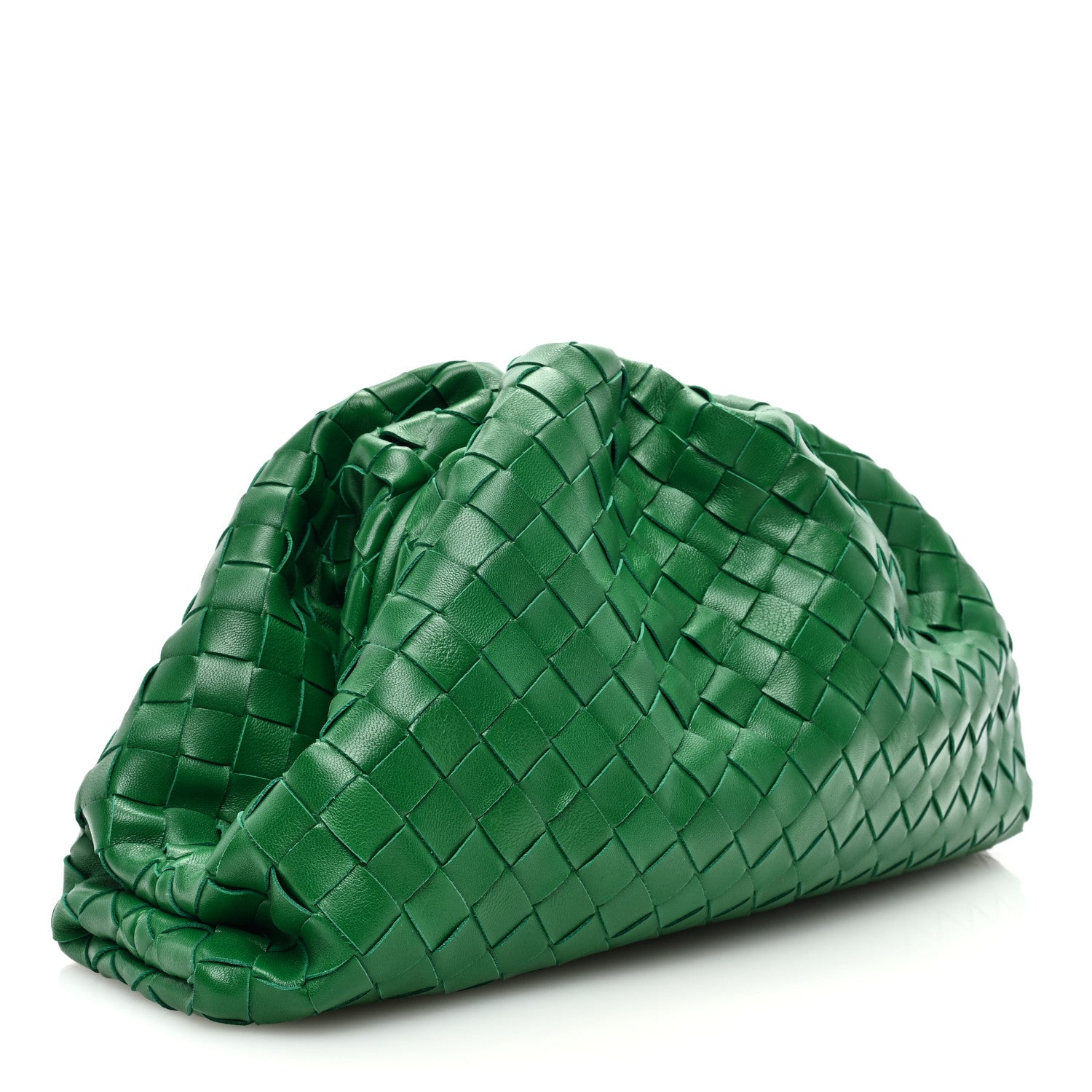 Bottega Veneta Nappa Maxi Intrecciato The Pouch Oversized Clutch Racing Green 3 of 9