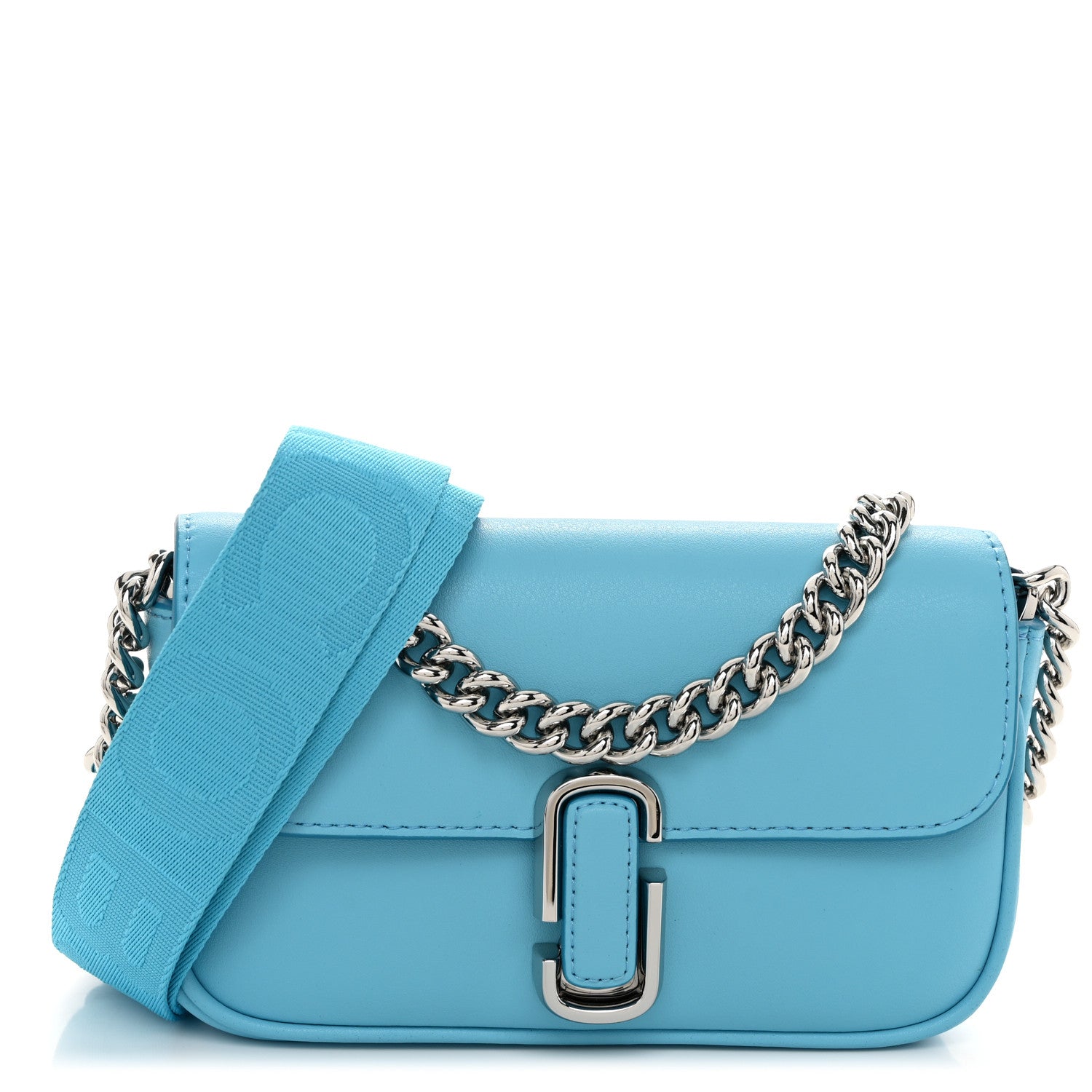 Marc Jacobs Calfskin Mini The J Marc Shoulder Bag Light Blue