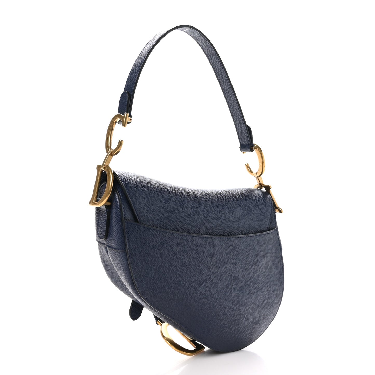 Grained Calfskin Saddle Bag Indigo Blue