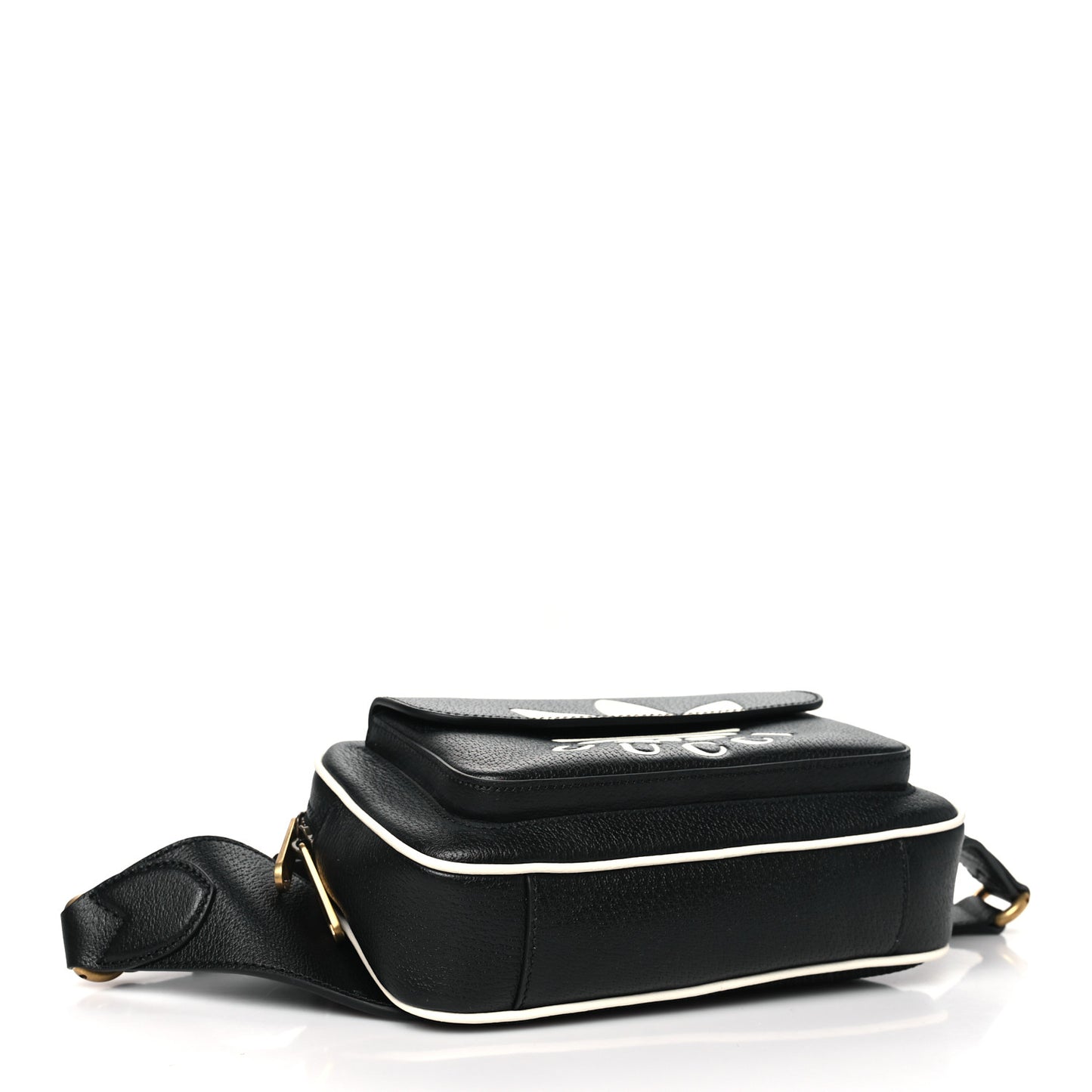 X ADIDAS Textured Dollar Calfskin Belt Bag Black
