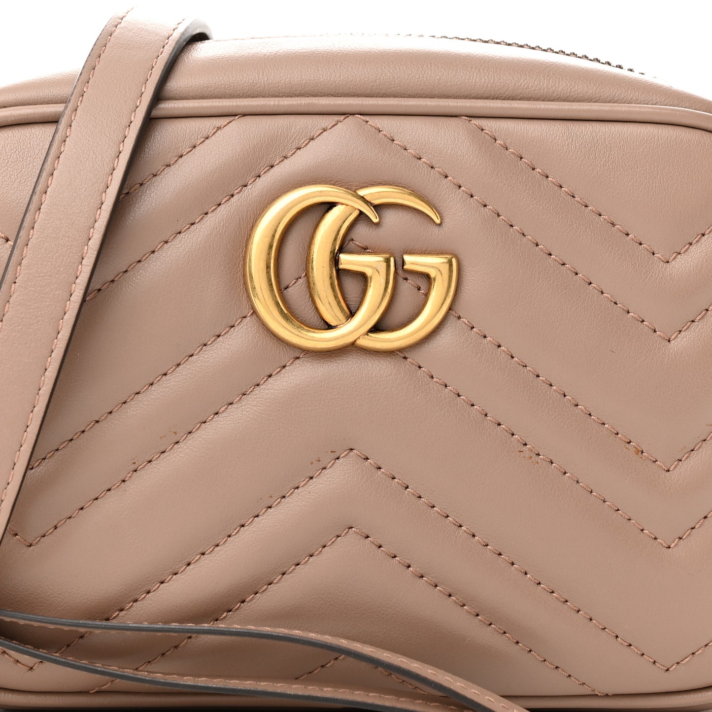 Calfskin Matelasse Mini GG Marmont Chain Shoulder Bag Porcelain Rose