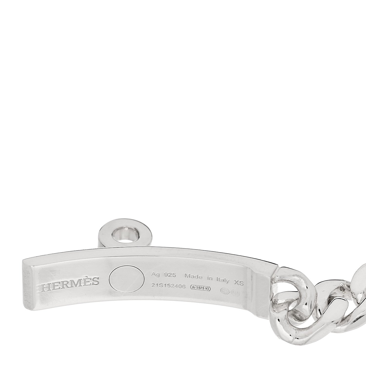 Hermes Sterling Silver TPM Kelly Gourmette Bracelet XS 3 of 4