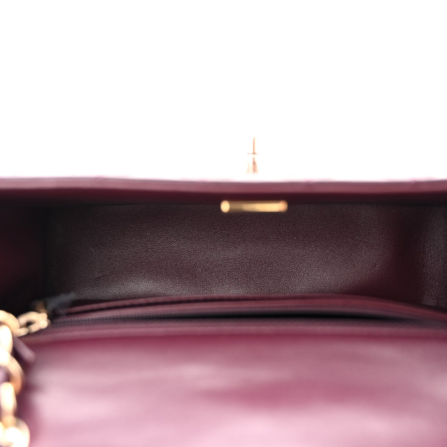 Lambskin Quilted Mini Rectangular Flap Burgundy