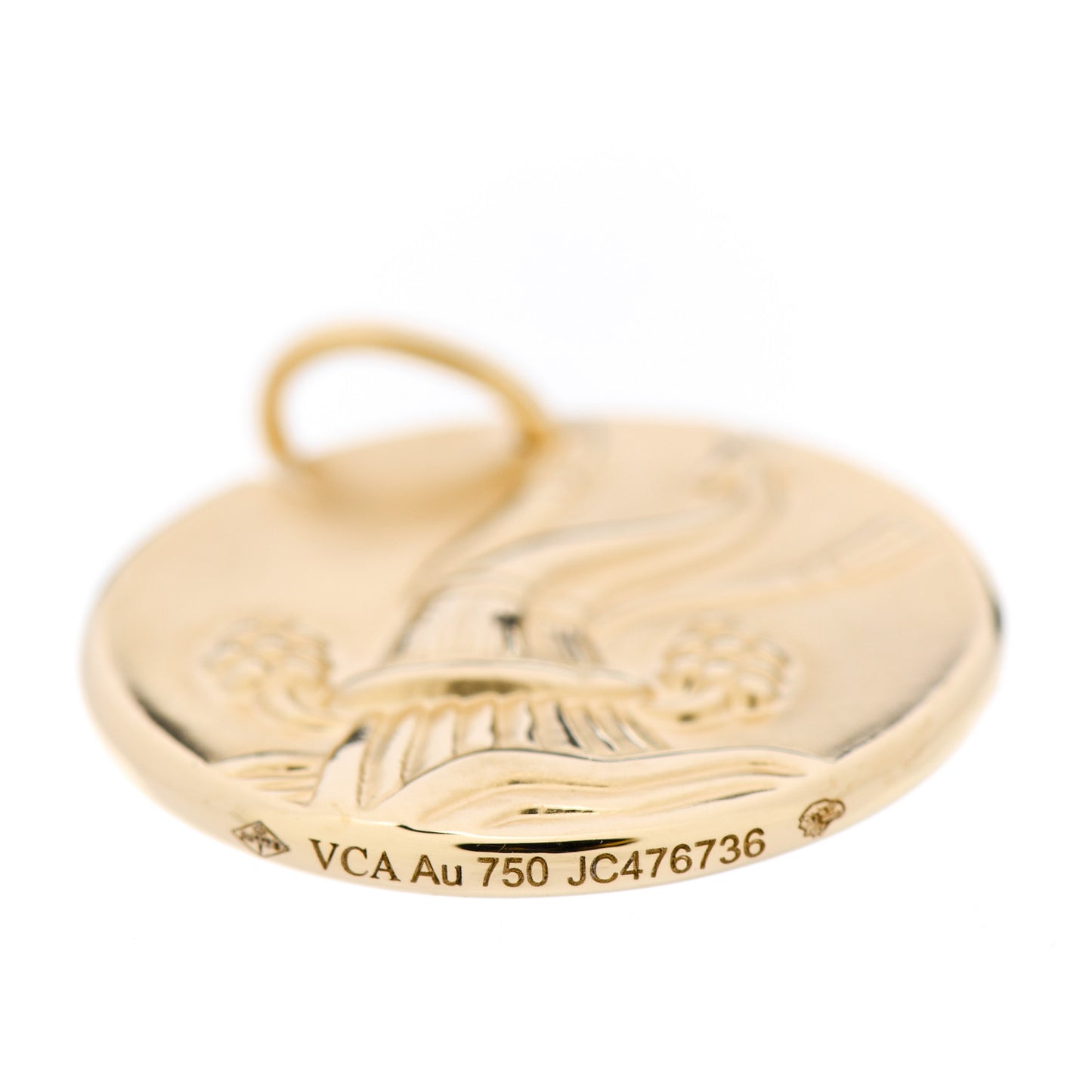 18K Yellow Gold Zodiac Aquarius Pendant