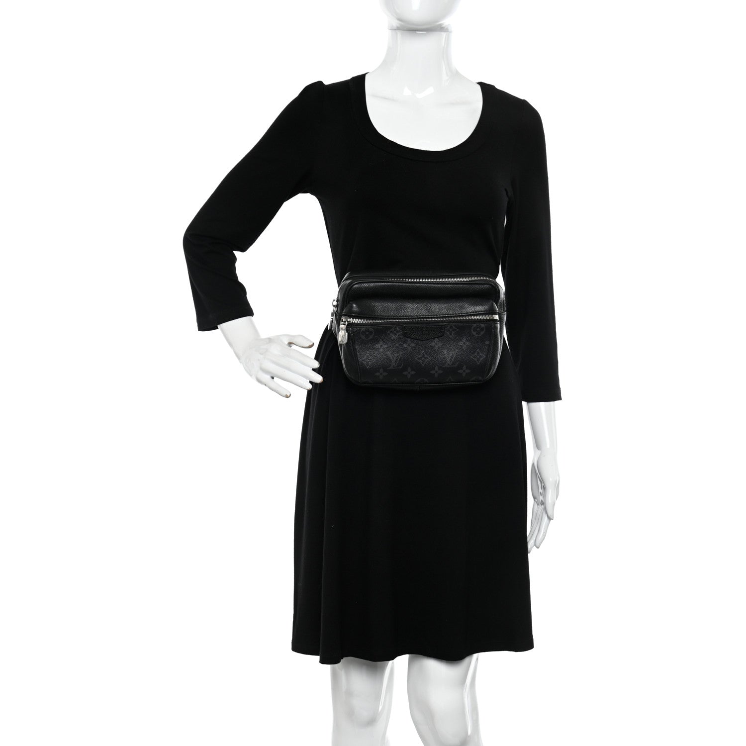 Louis Vuitton Taiga Monogram Eclipse Outdoor Bum Bag Black 2 of 9